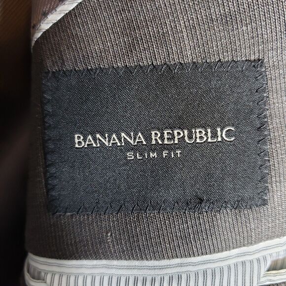 Banana Republic Sport Coat Men 38R Brown Marzotto Wool Slim Peak Jacket Blazer - Picture 12 of 16